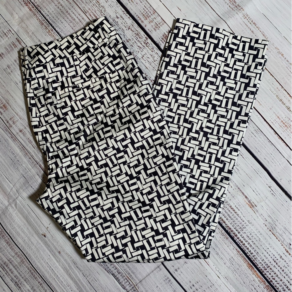Perserico trouser straight leg ankle pant. Charcoal/white. Size 46 (US 10). - Picture 3 of 16